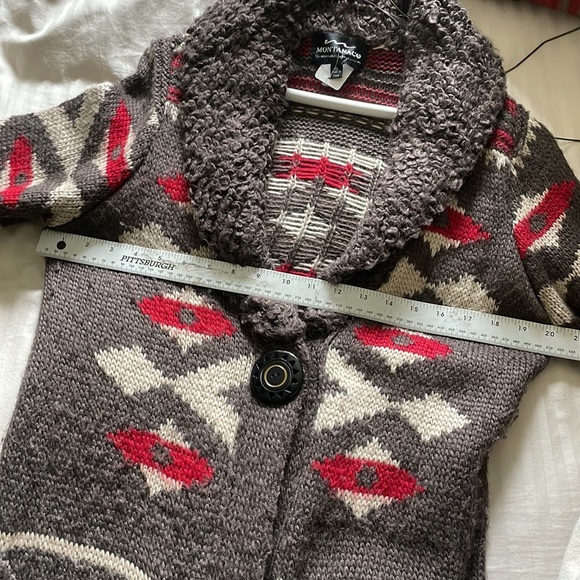 MontanaCo Brown and Red Pendelton like Knit Sweater - Picture 8 of 8